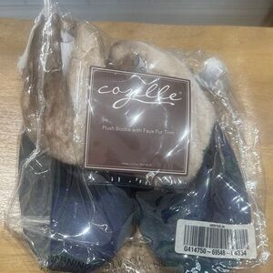 Cozylle Plush Bootie with Faux Fur Trim